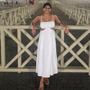 Abercrombie Cut Out White Maxi Dress